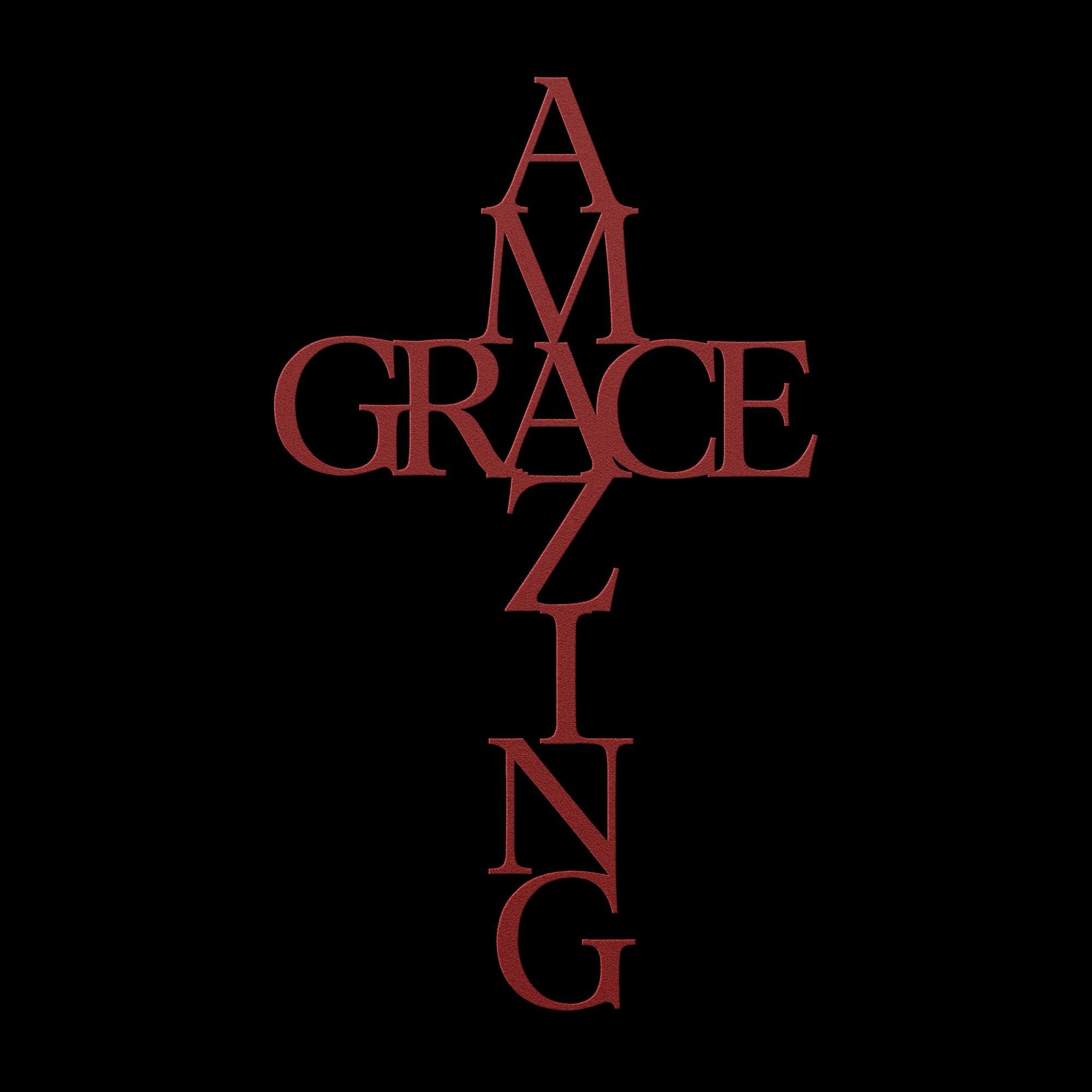 Grace Cross, Christian Metal Wall Art, Faith Based Home Decor