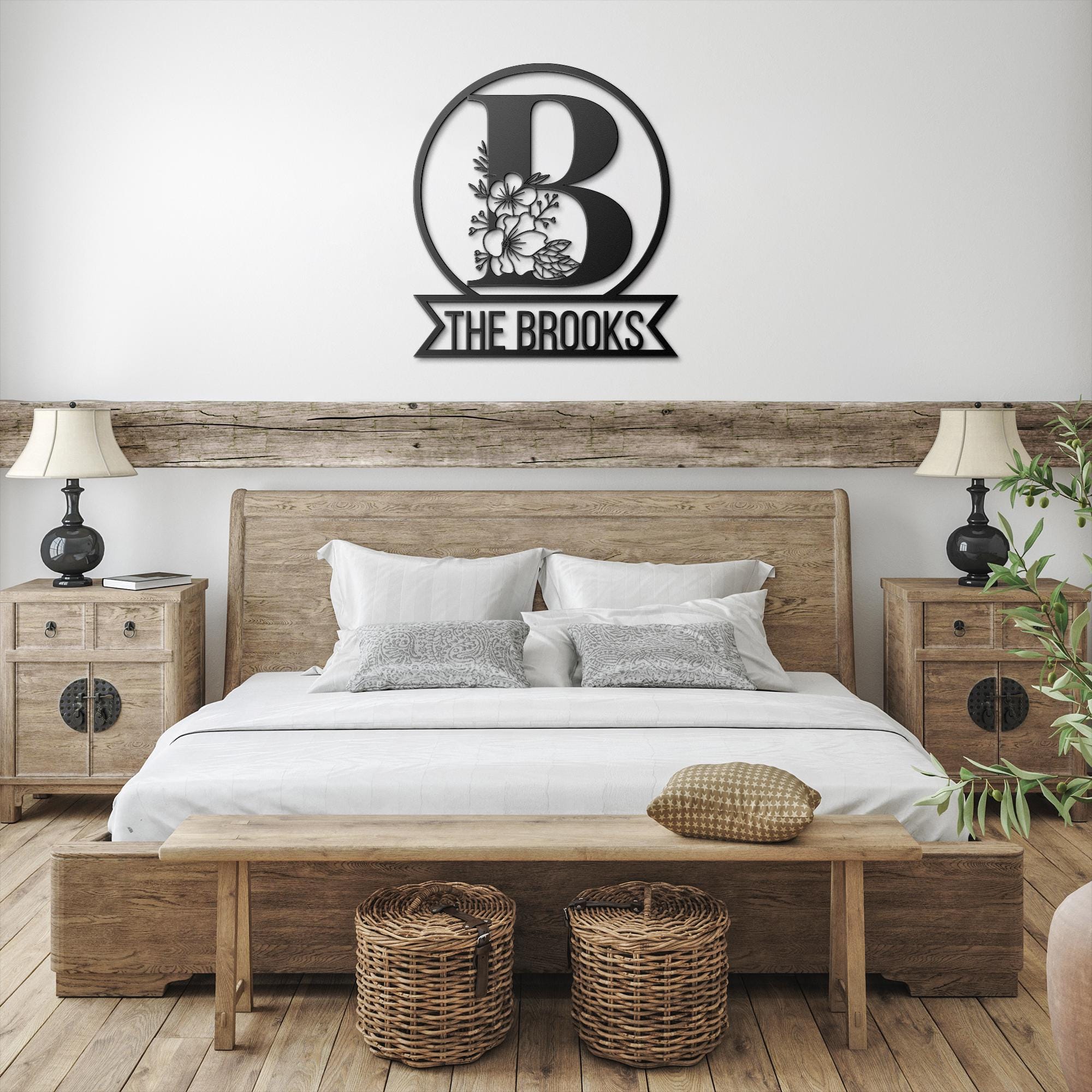 Personalized Metal Sign - Custom Monogram Metal Art | Family Name Sign for Wedding Gift