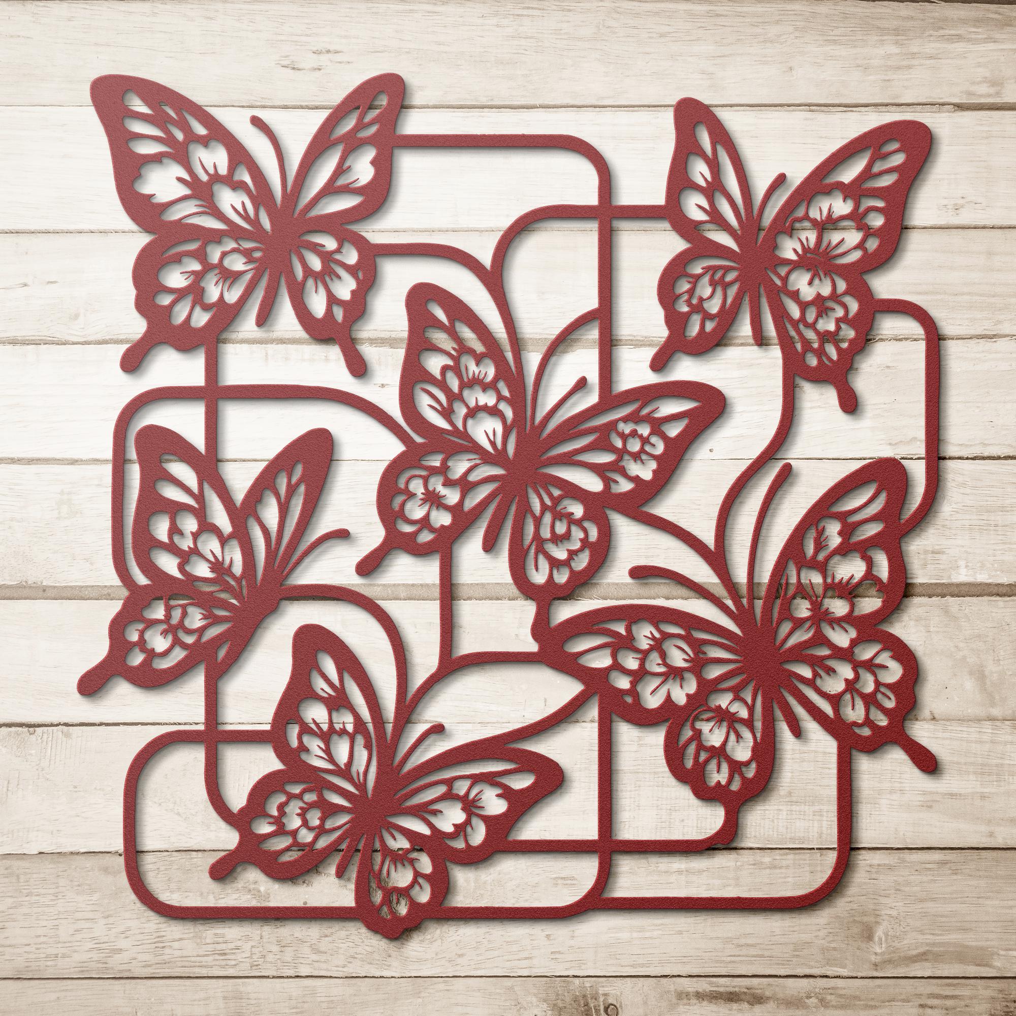 Butterfly Metal Wall Art - Intricate Die Cut Metal Sign | Spring Home Decor