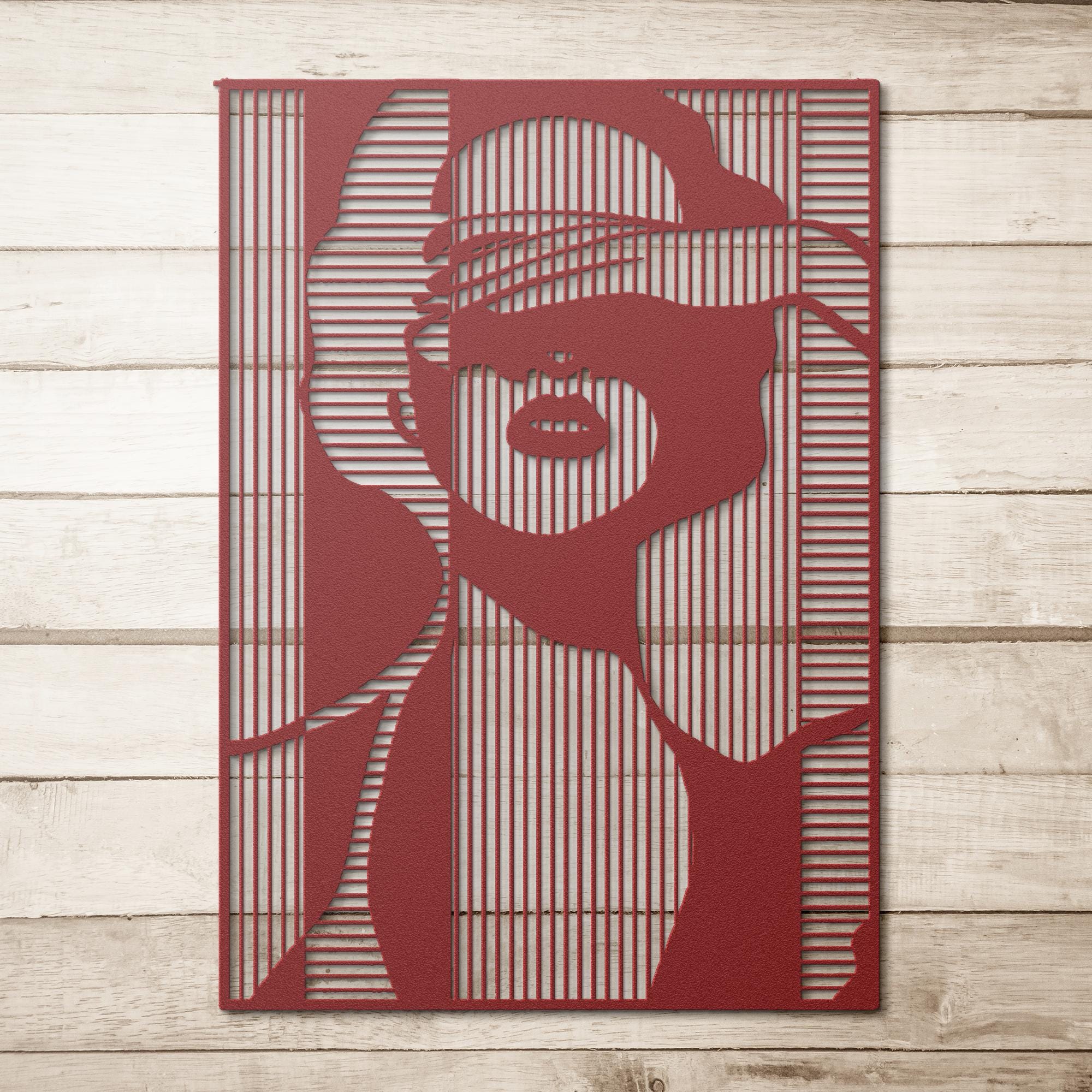 Abstract Woman Metal Wall Art, Minimalist Line Art Portrait