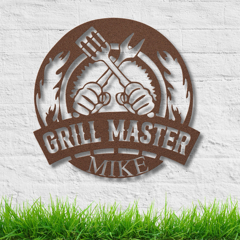 Personalized Grill Sign - Custom BBQ Pit Master Gift | Outdoor Kitchen Decor