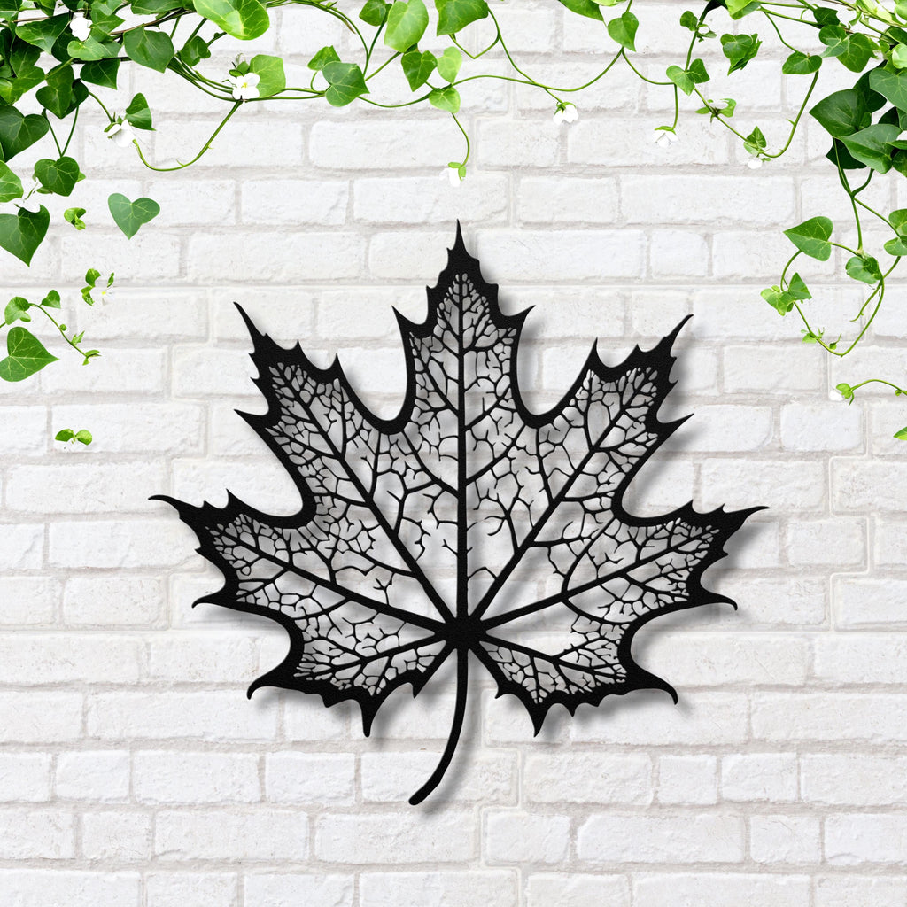 Metal Maple Leaf Art – Laser Cut Metal Wall Decor | Durable Steel Sign