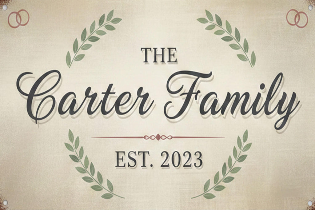 Custom Family Name Metal Sign, Personalized Last Name Plaque, Rustic Housewarming Gift