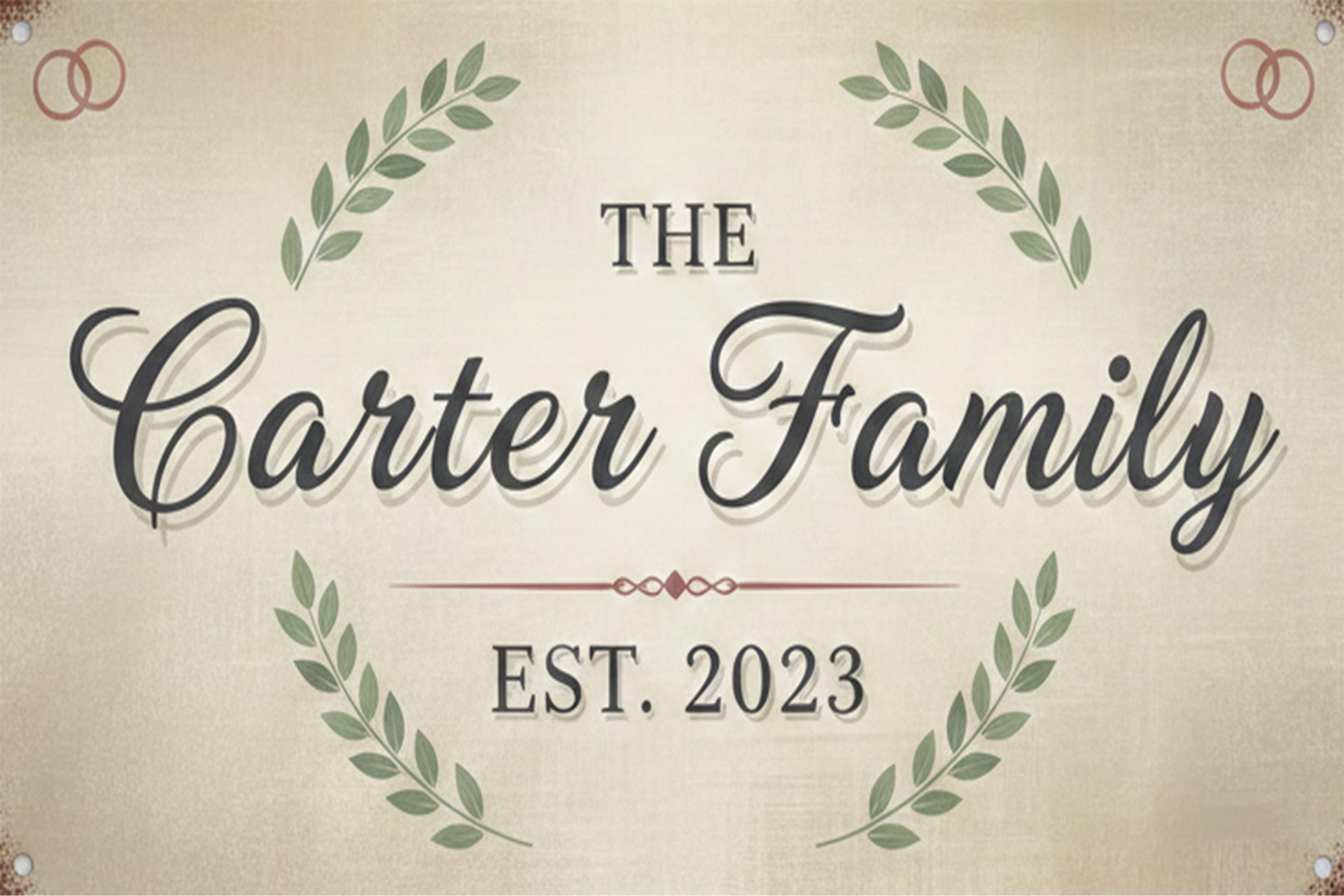 Custom Family Name Metal Sign, Personalized Last Name Plaque, Rustic Housewarming Gift