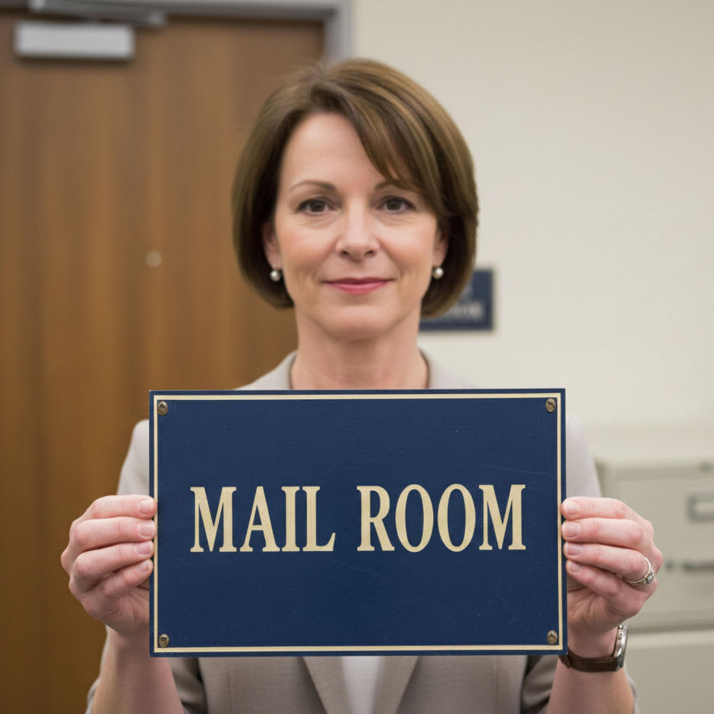 Professional Mail Room Sign, Office Business Metal Plaque, Post Office Wayfinding Decor