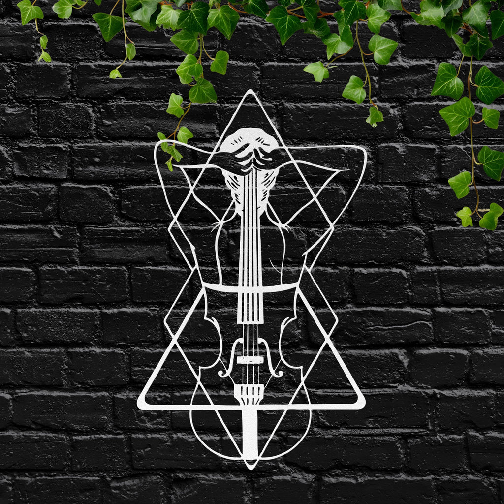 Violin Metal Wall Art, Geometric Female Figure, Music Lover Gift