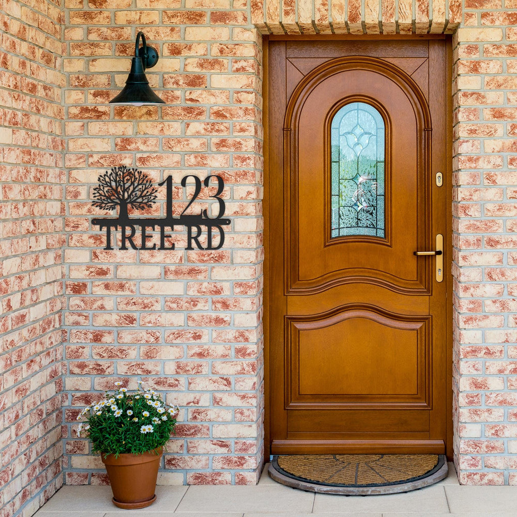 Custom Metal Address Sign | Tree of Life, House Number