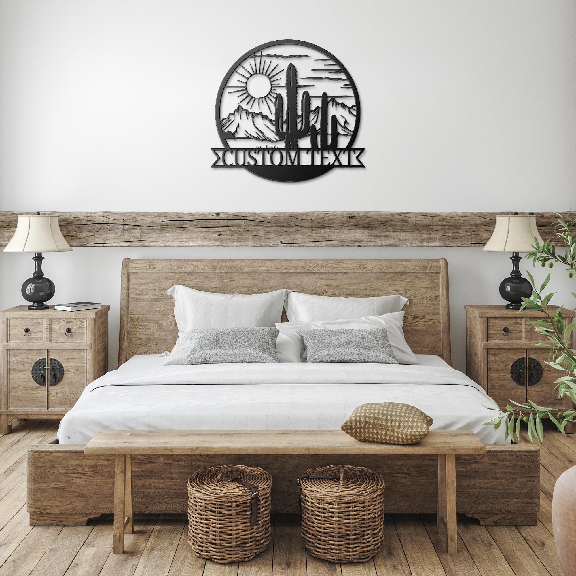 Custom Desert Metal Sign - Personalized Cactus & Saguaro Artwork for Southwest Wall Art