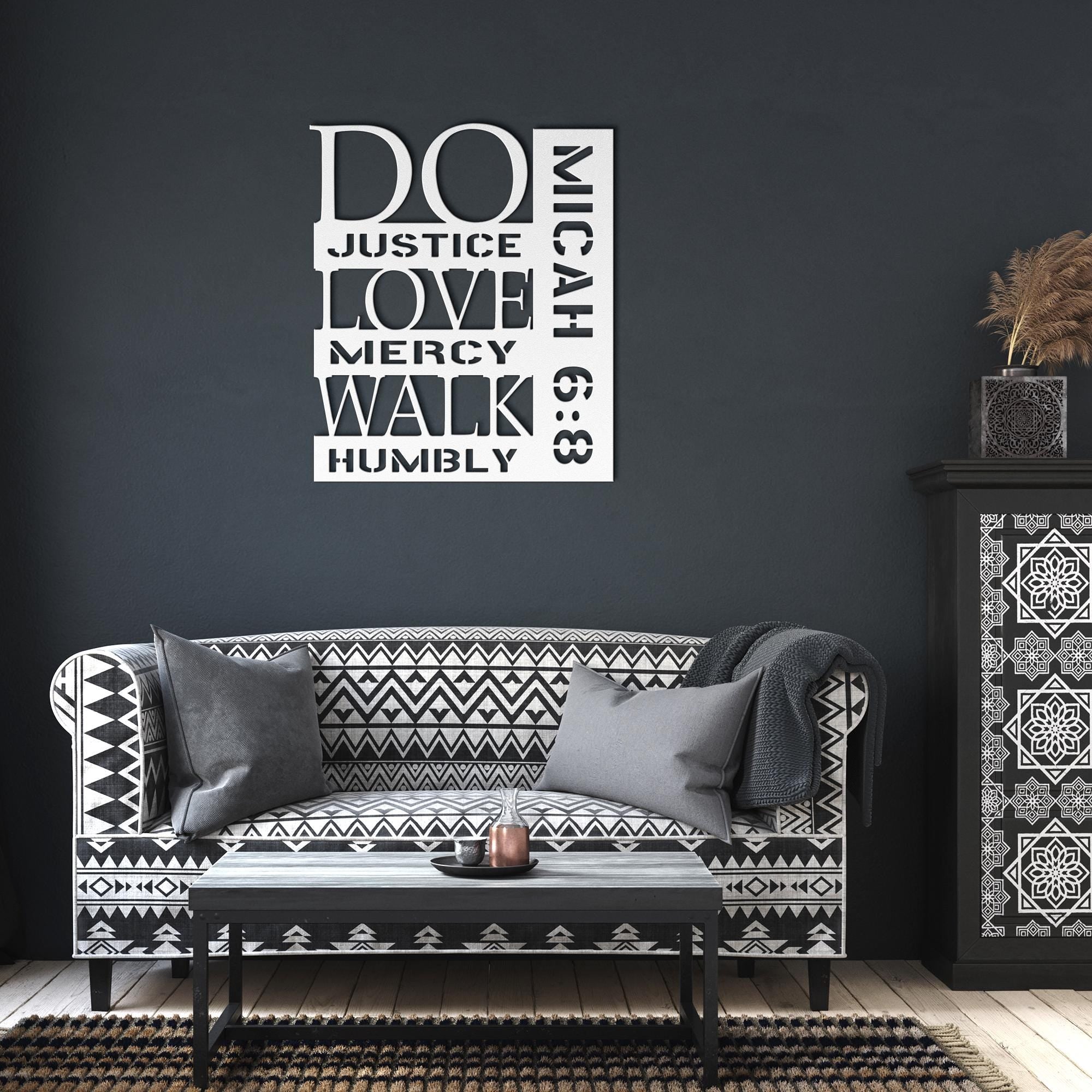 Micah 6:8 Metal Sign, Christian Home Decor, Bible Verse Wall Art