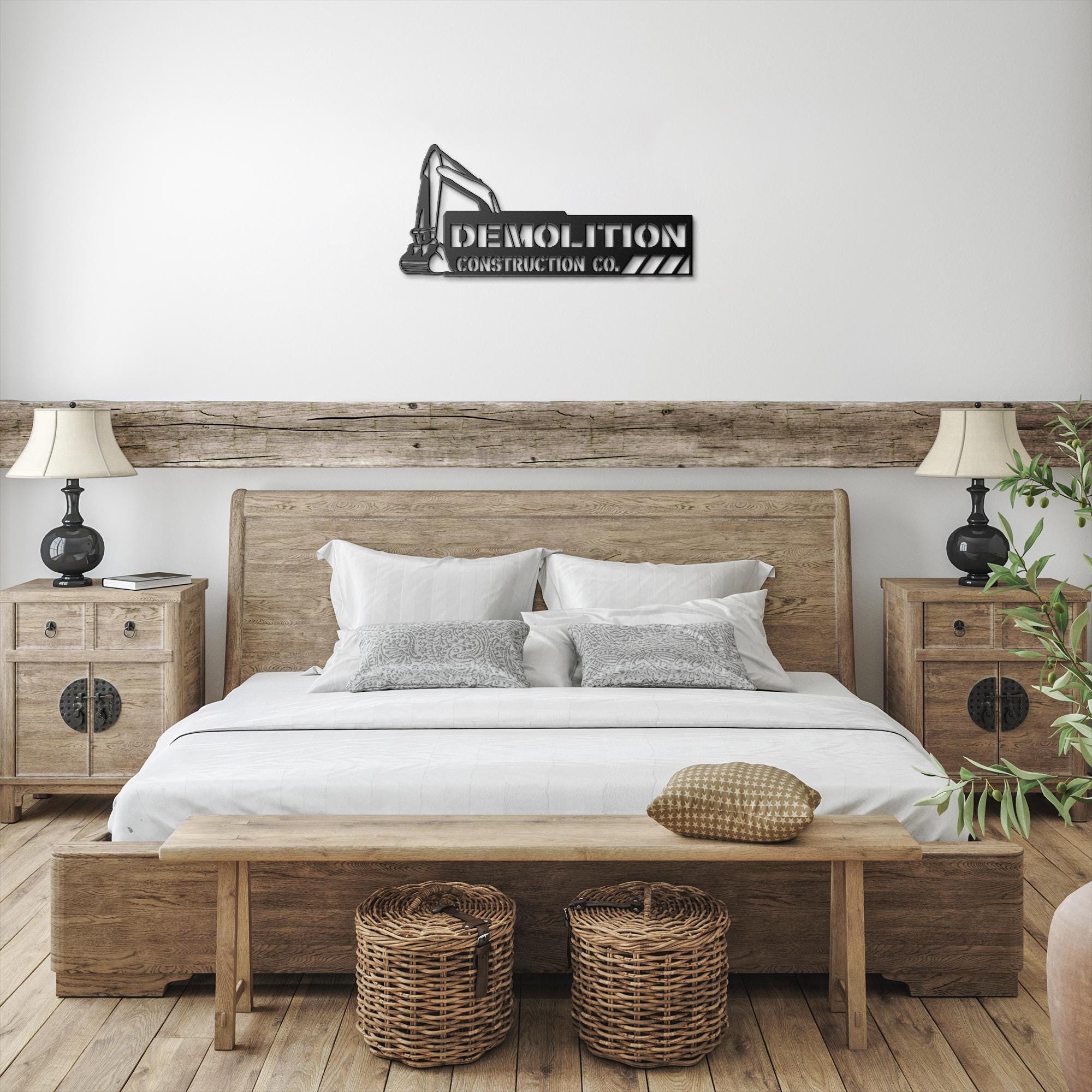 Excavator Metal Business Logo Sign – Custom Construction Decor