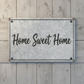Home Sweet Home Metal Sign - Galvanized Farmhouse Decor, Rustic Welcome Wall Art, Modern Housewarming Gift, Entryway Hanging
