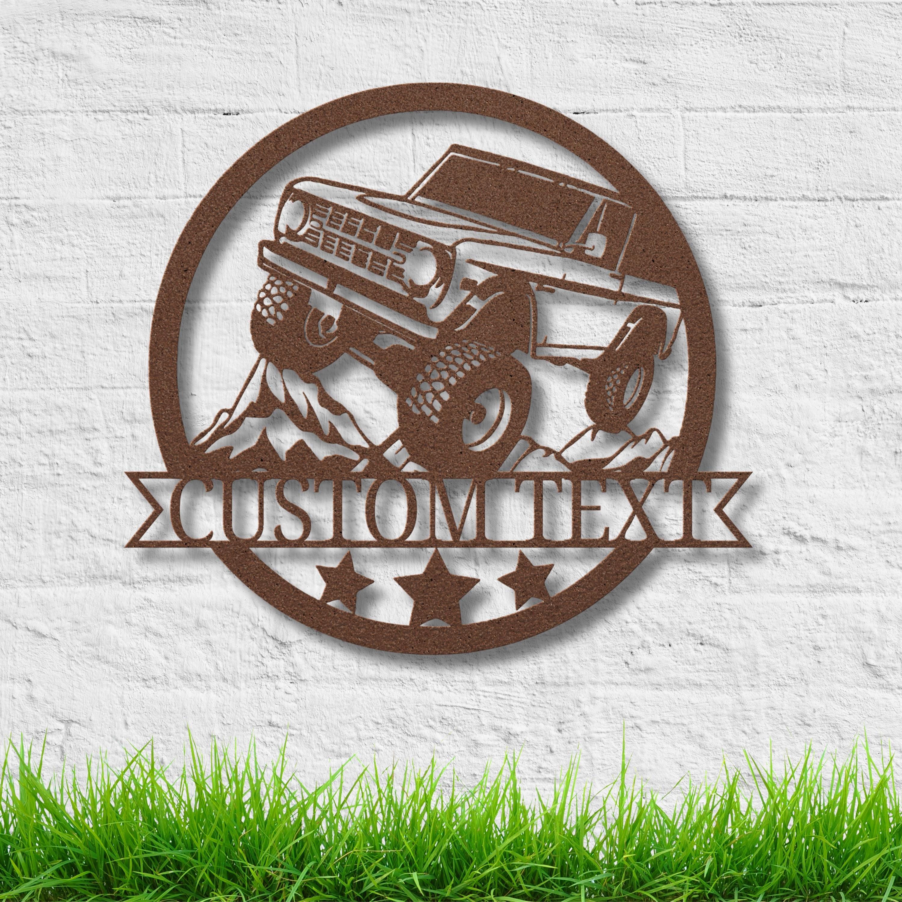 Custom Metal Sign - Personalized 4x4 Wall Decor | Vintage Truck Art | Durable Steel