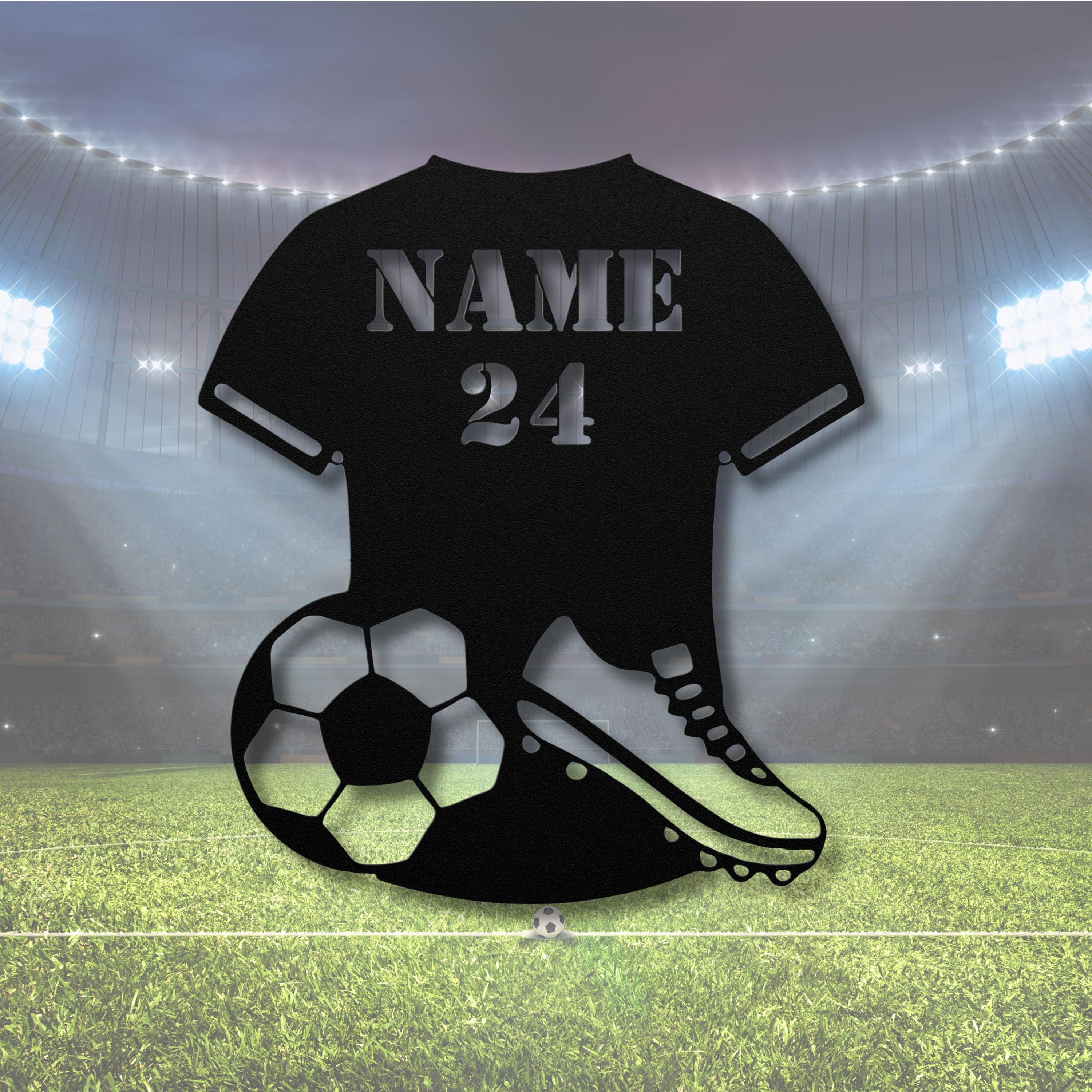 Personalized Soccer Jersey Metal Sign, Custom Name Number Art