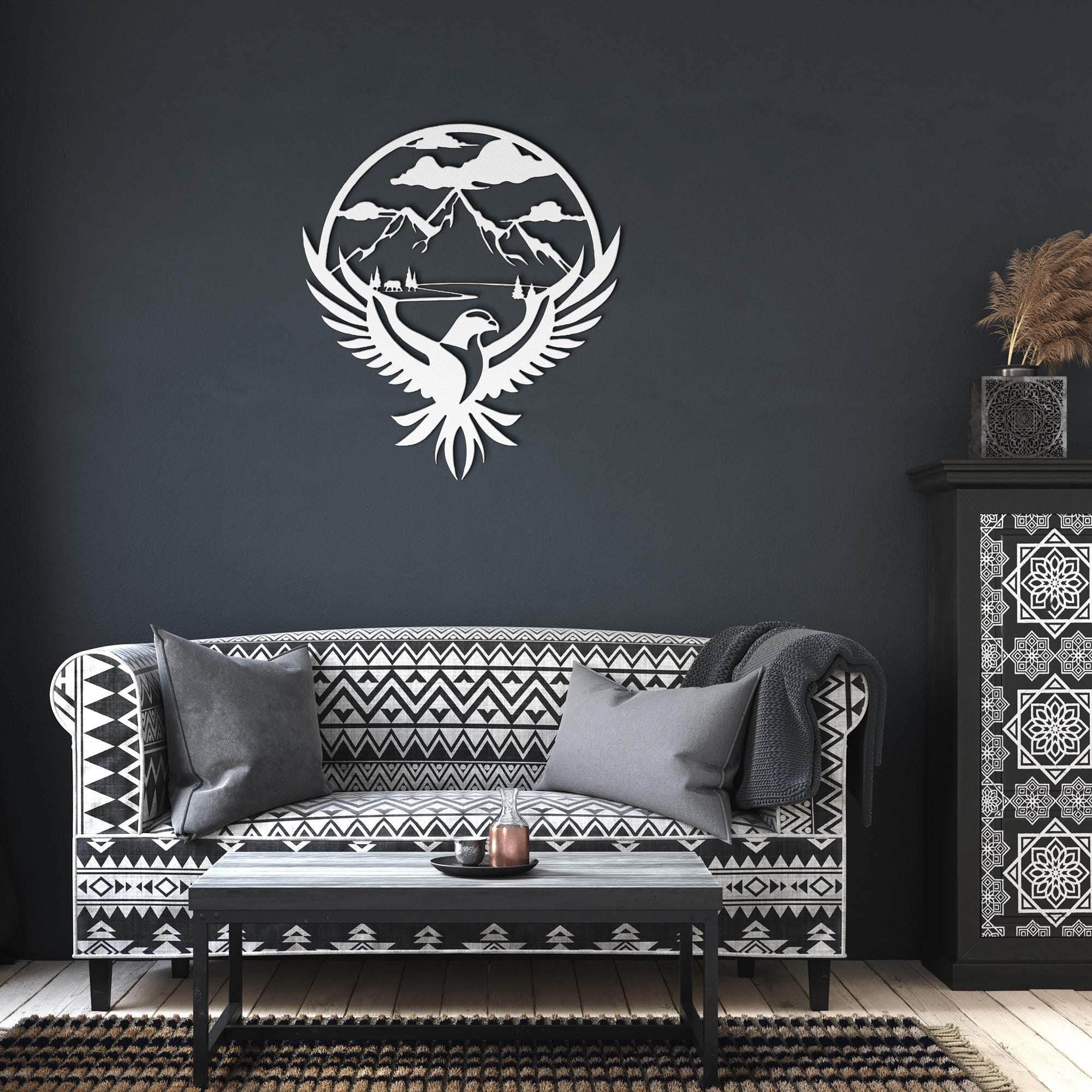 Eagle Mountain Metal Wall Art, Rustic Wildlife Decor