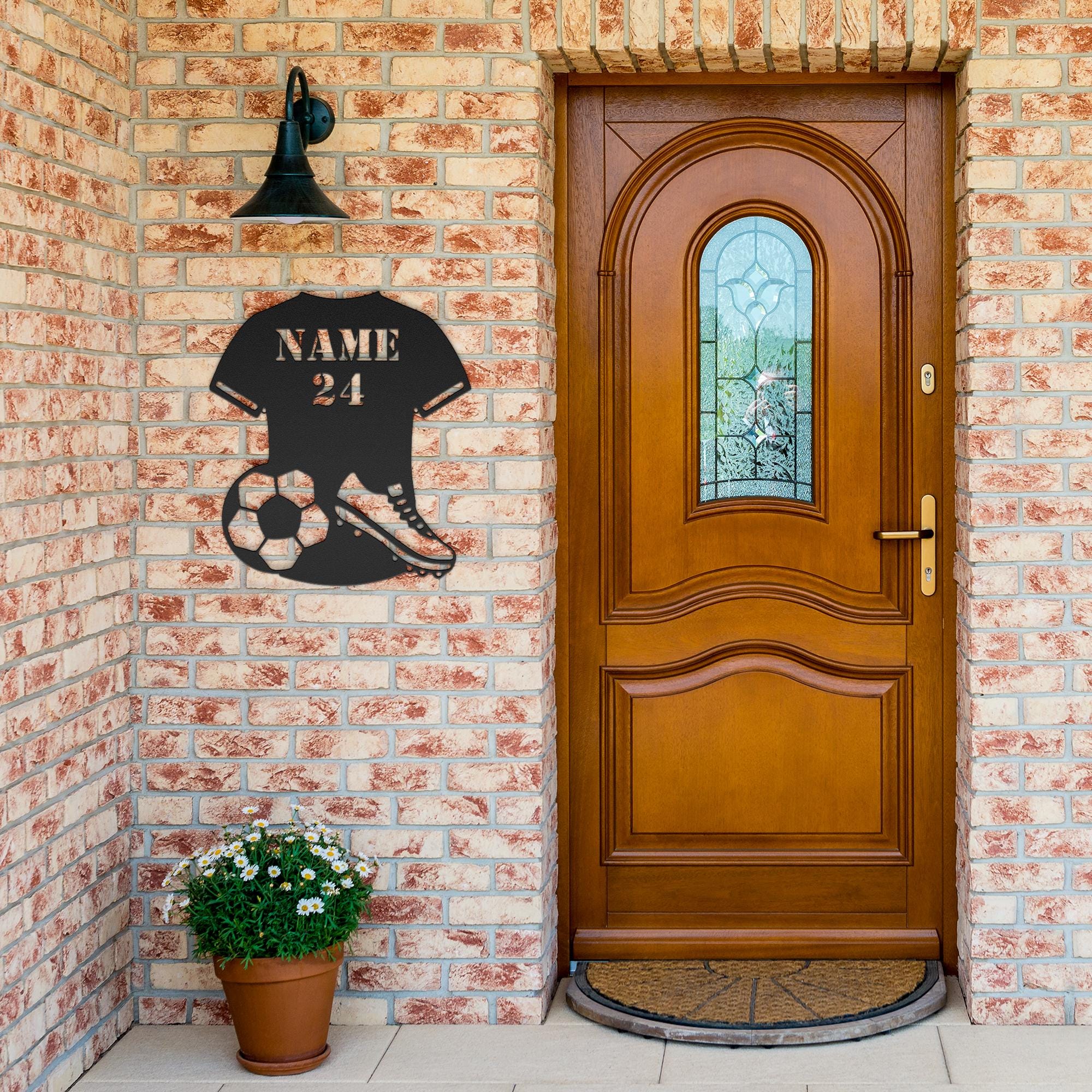 Personalized Soccer Jersey Metal Sign, Custom Name Number Art