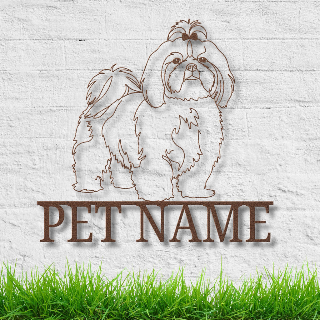 Personalized Shih Tzu Metal Sign, Custom Pet Memorial Decor