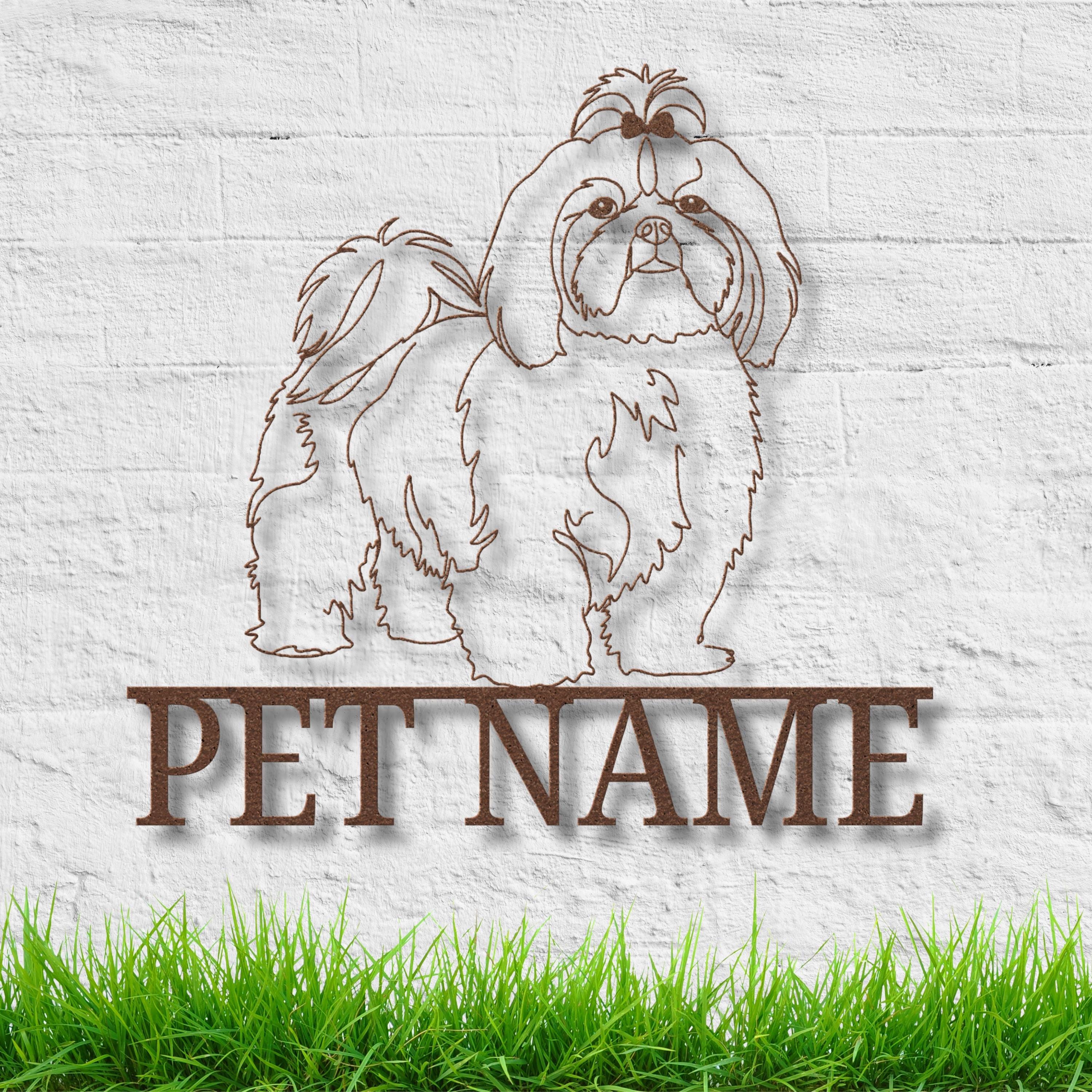 Personalized Shih Tzu Metal Sign, Custom Pet Memorial Decor