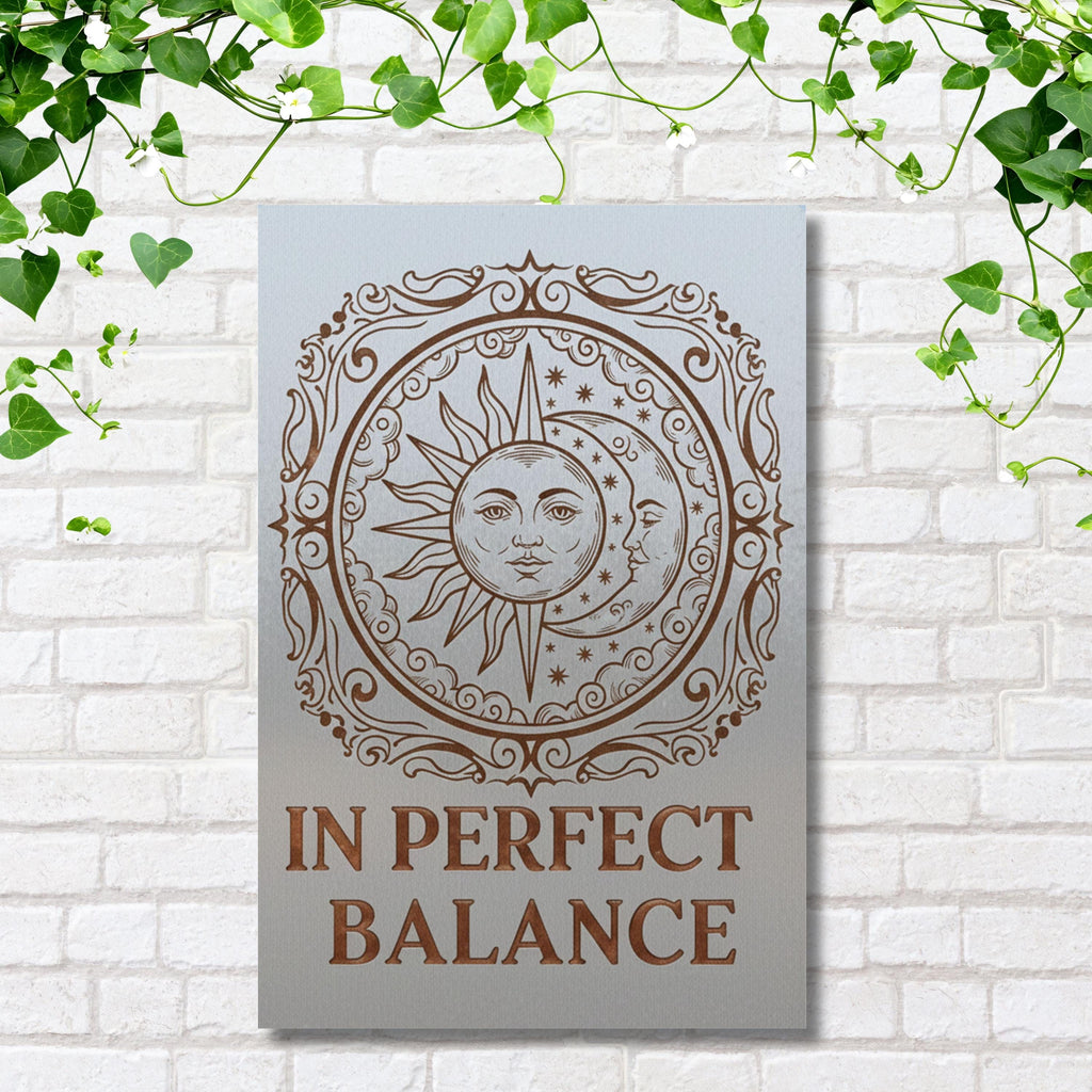 Custom Sun and Moon Metal Sign, Personalized Celestial Wall Art, In Perfect Balance Decor