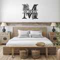 Floral Family Name Sign: Custom Metal Wall Art