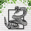 Rattlesnake Metal Sign - Coiled Rattlesnake Art | Durable Steel Wildlife Decor
