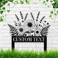 Personalized Metal Sign - Custom Garden Marker With Sunflower Yard Decor