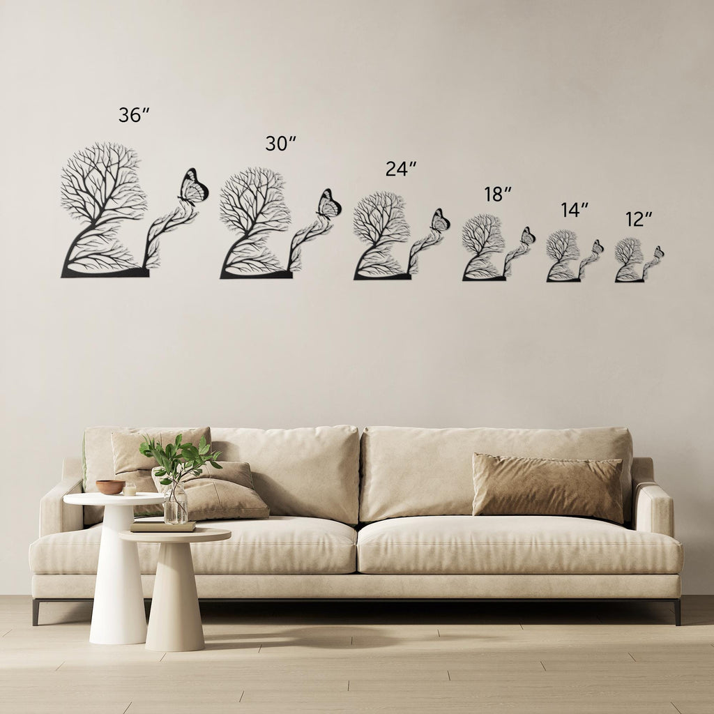 Tree of Life Wall Art – Custom Metal Garden Sign with Butterfly Nature Decor