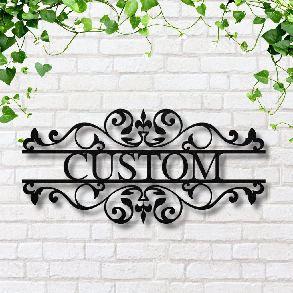 Custom Metal Sign - Ornate Scroll Plaque | Personalized Metal Plaque & Durable Metal Signage