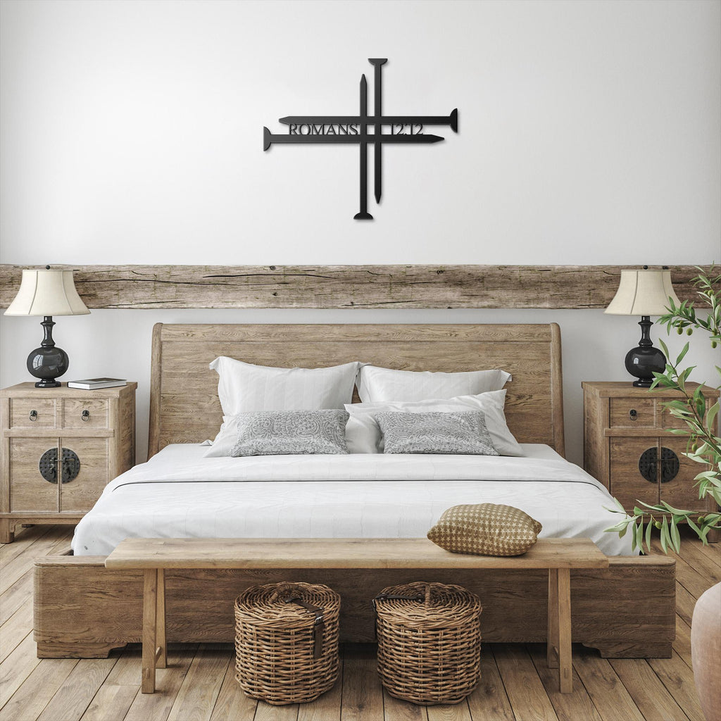 Christian Metal Wall Art – Romans 12:12 Bible Verse Sign
