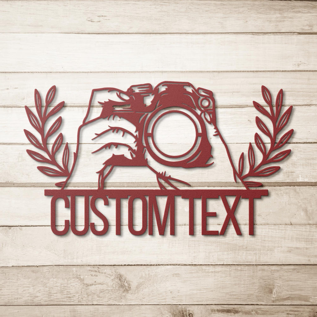 Personalized Metal Camera Sign, Photography Studio Decor