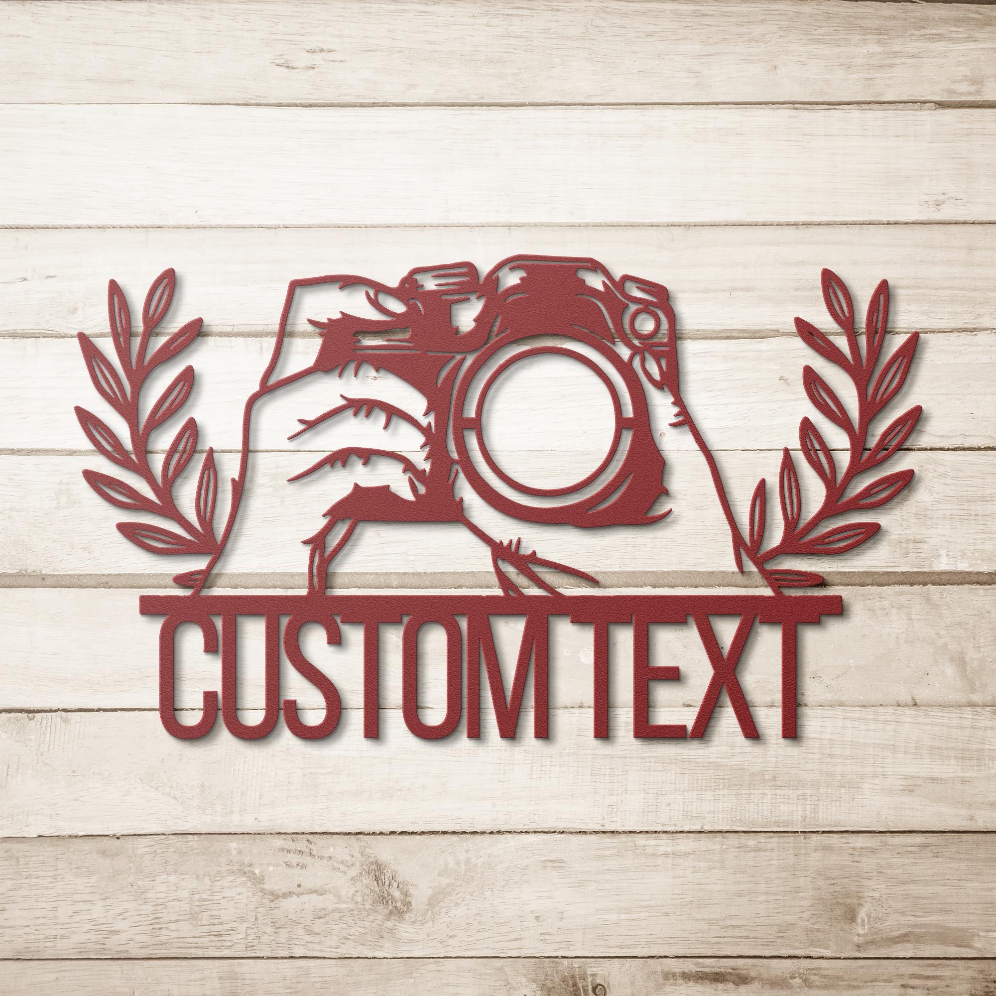 Personalized Metal Camera Sign, Photography Studio Decor
