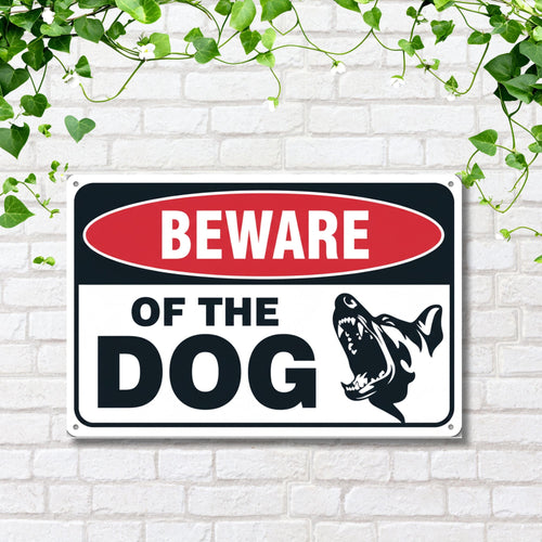 Beware of the Dog Metal Sign, K9 Warning Wall Art, Pet Owner Gift, Security Sign