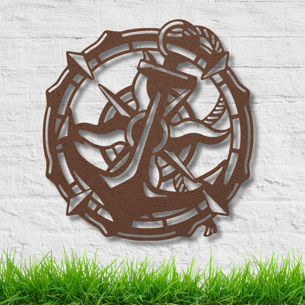 Nautical Metal Wall Art, Anchor Compass Decor, Sailing Wall Hanging, Beach House Gift