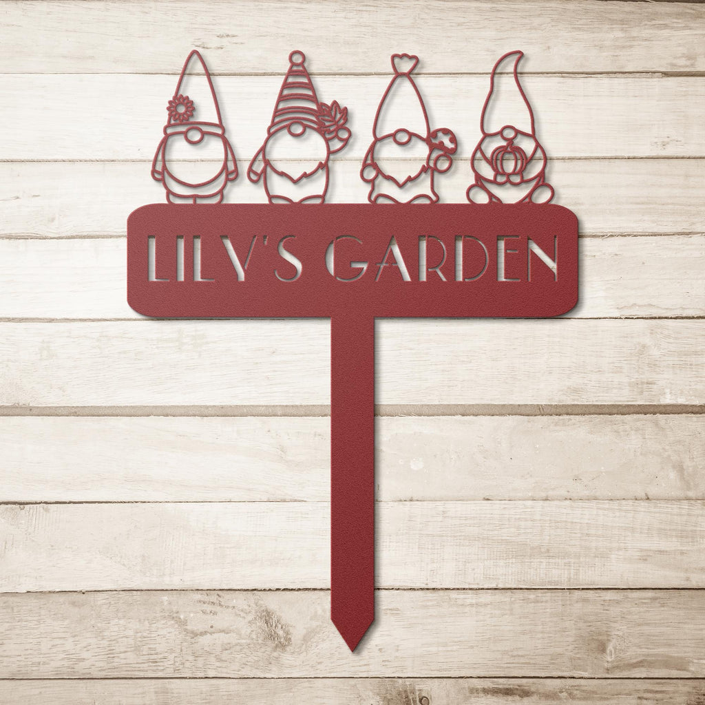 Custom Gnomes Garden Sign: Personalized Metal Garden Decor