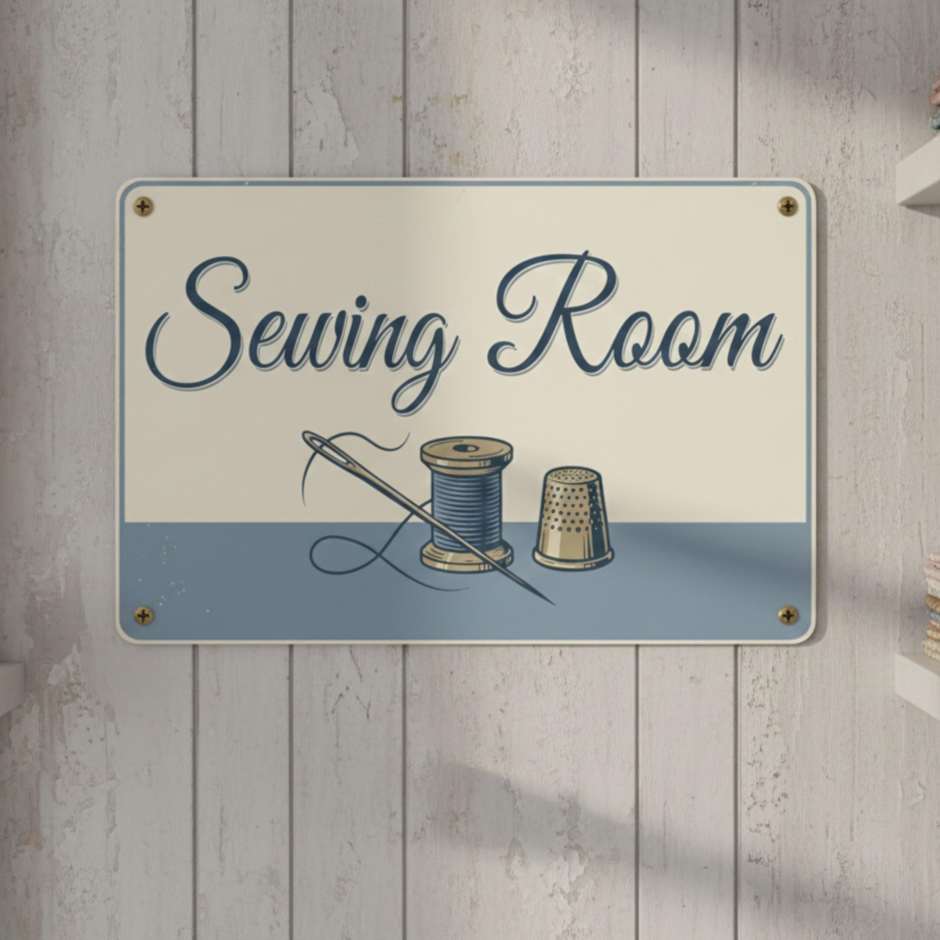 Sewing Room Metal Sign, Vintage Craft Room Decor, Seamstress Gift, Tailor Wall Art
