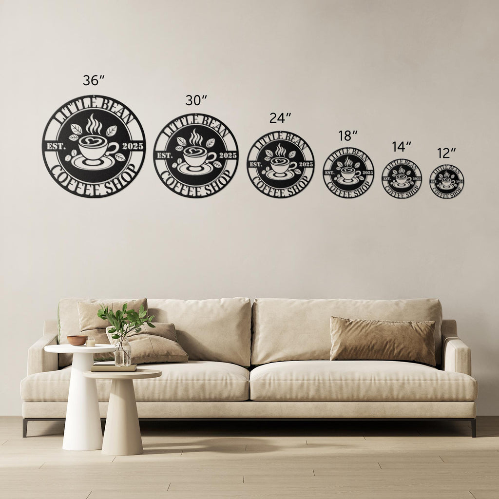 Personalized Coffee Shop Sign – Custom Cafe Decor | Durable Steel Metal Plaque