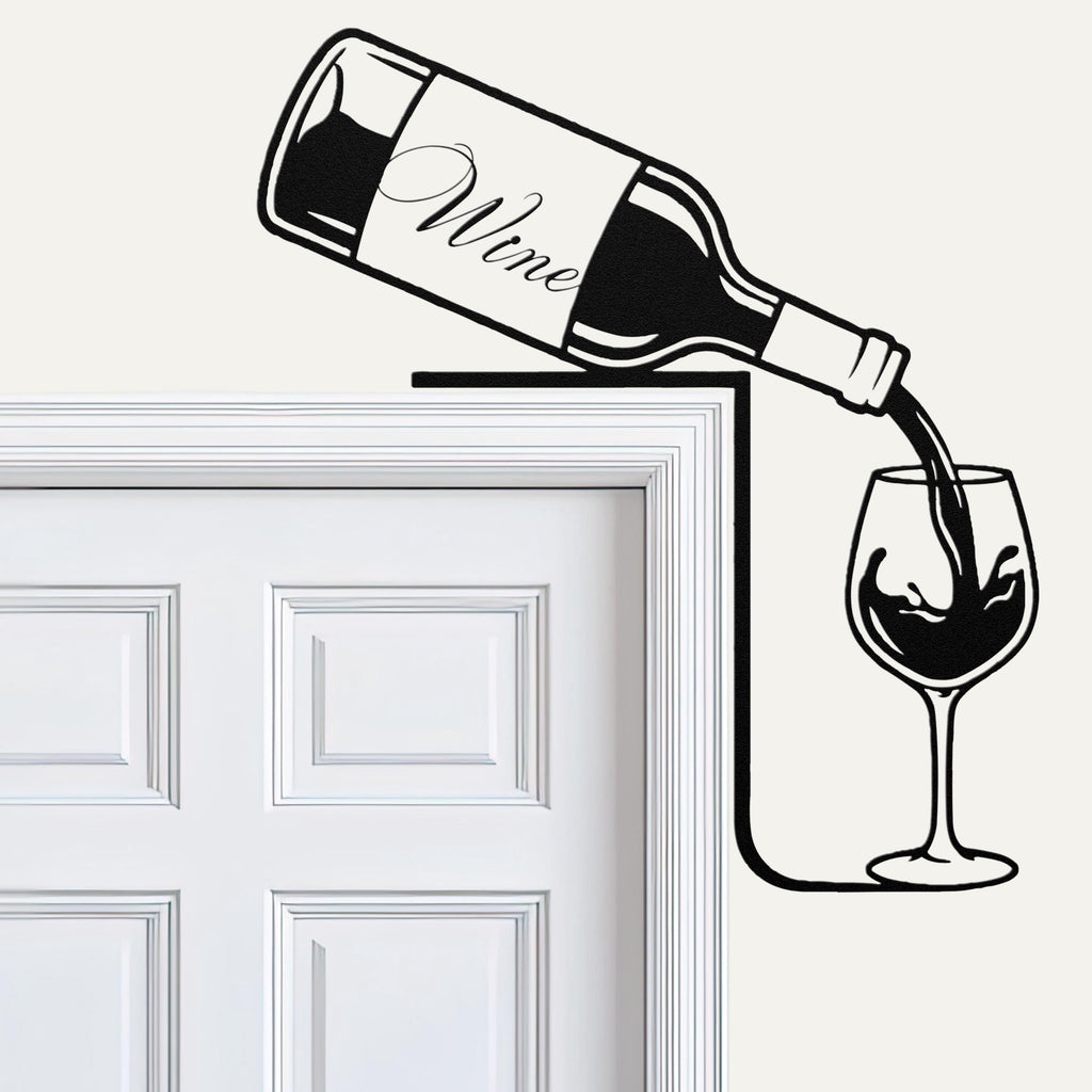 Metal Wine Sign - Unique Bar Decor Idea | Kitchen Door Sign & Wine Lover Gift