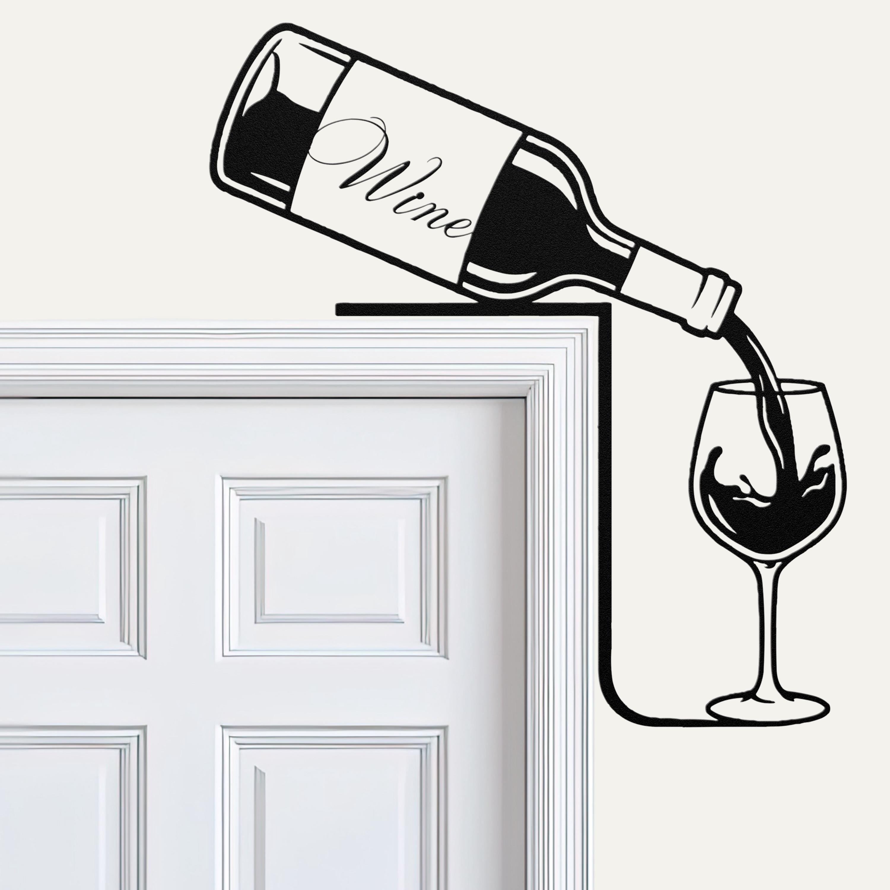 Metal Wine Sign - Unique Bar Decor Idea | Kitchen Door Sign & Wine Lover Gift
