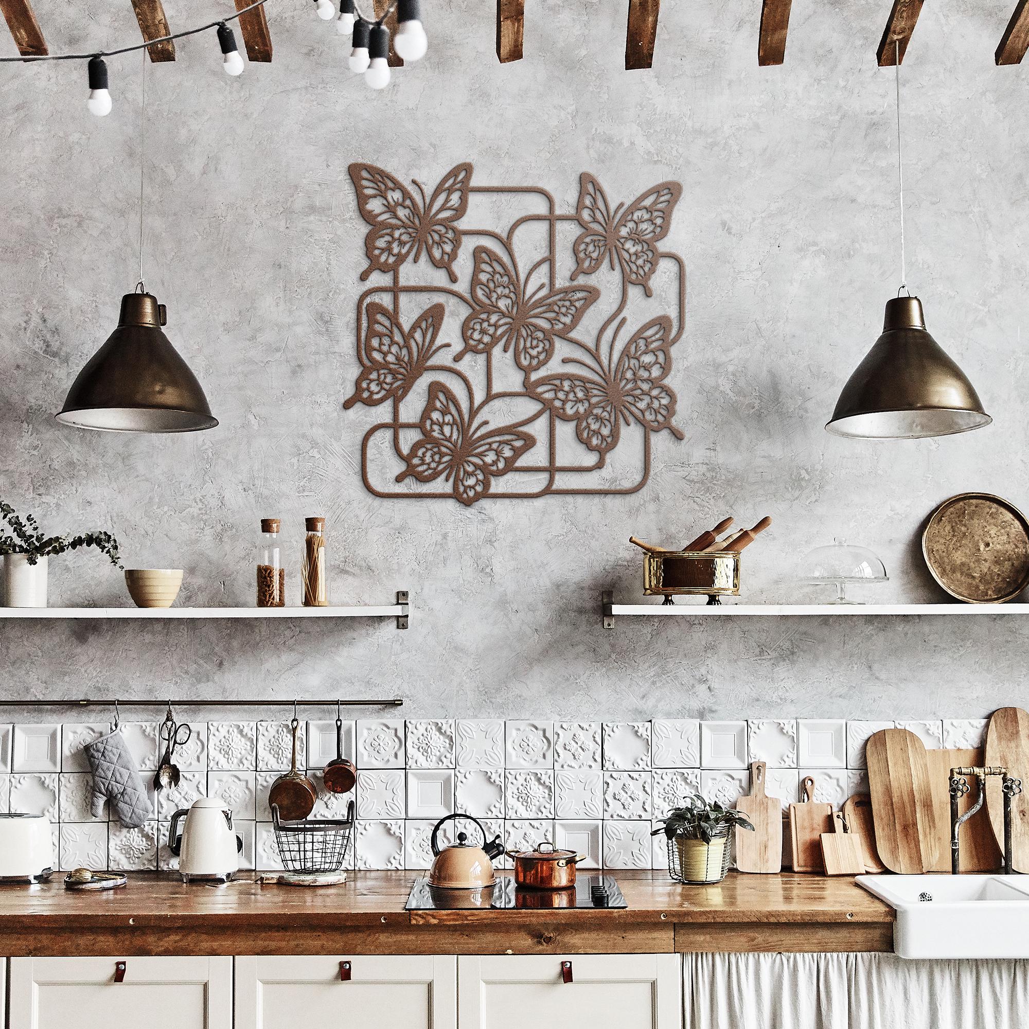 Butterfly Metal Wall Art - Intricate Die Cut Metal Sign | Spring Home Decor