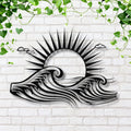 Ocean Waves Metal Sign - Custom Die Cut Metal Art for Beach House Decor