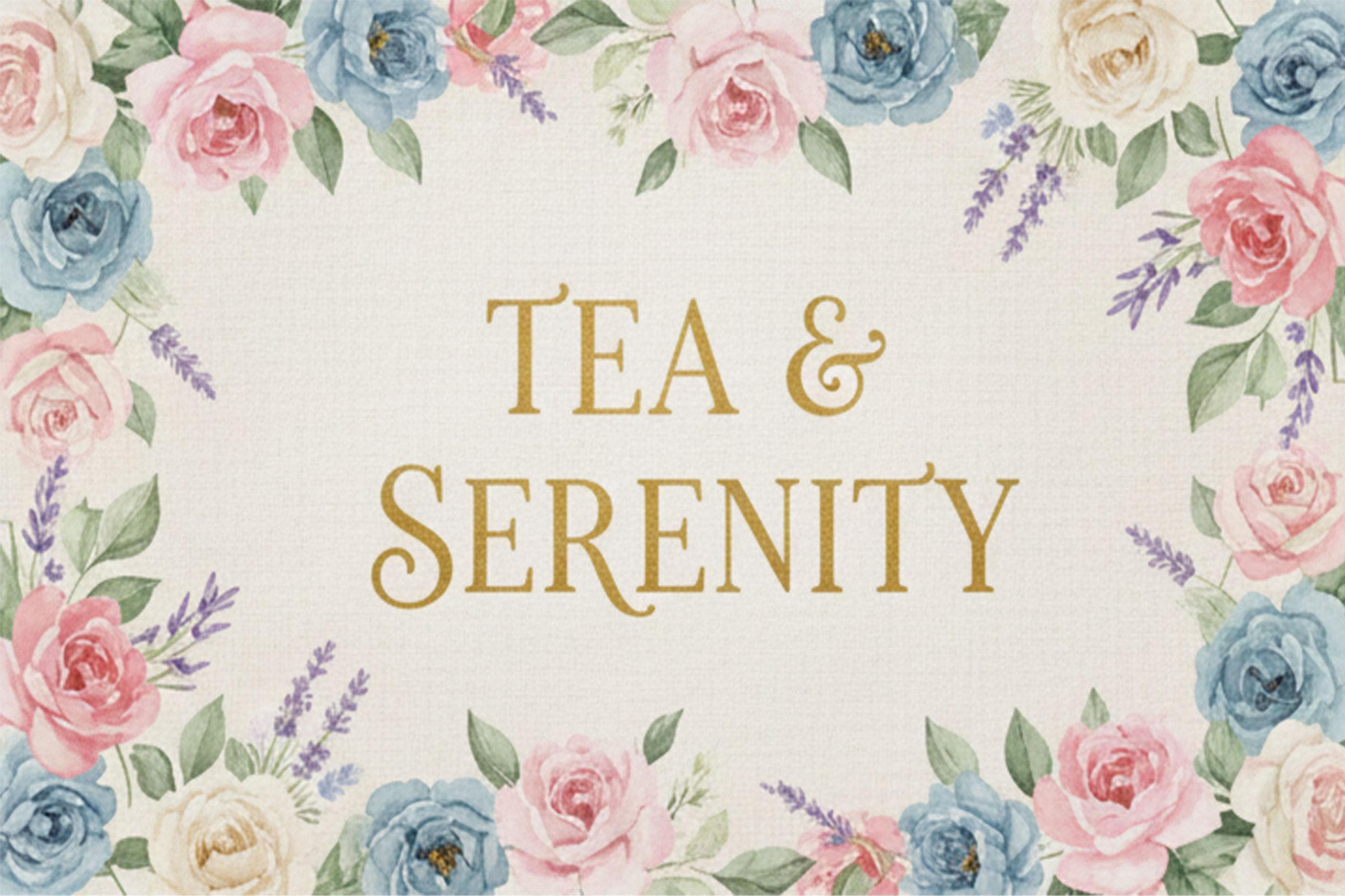 Metal Wall Sign - Floral Wall Art Shabby Chic Decor | Vintage Tea Room Plaque