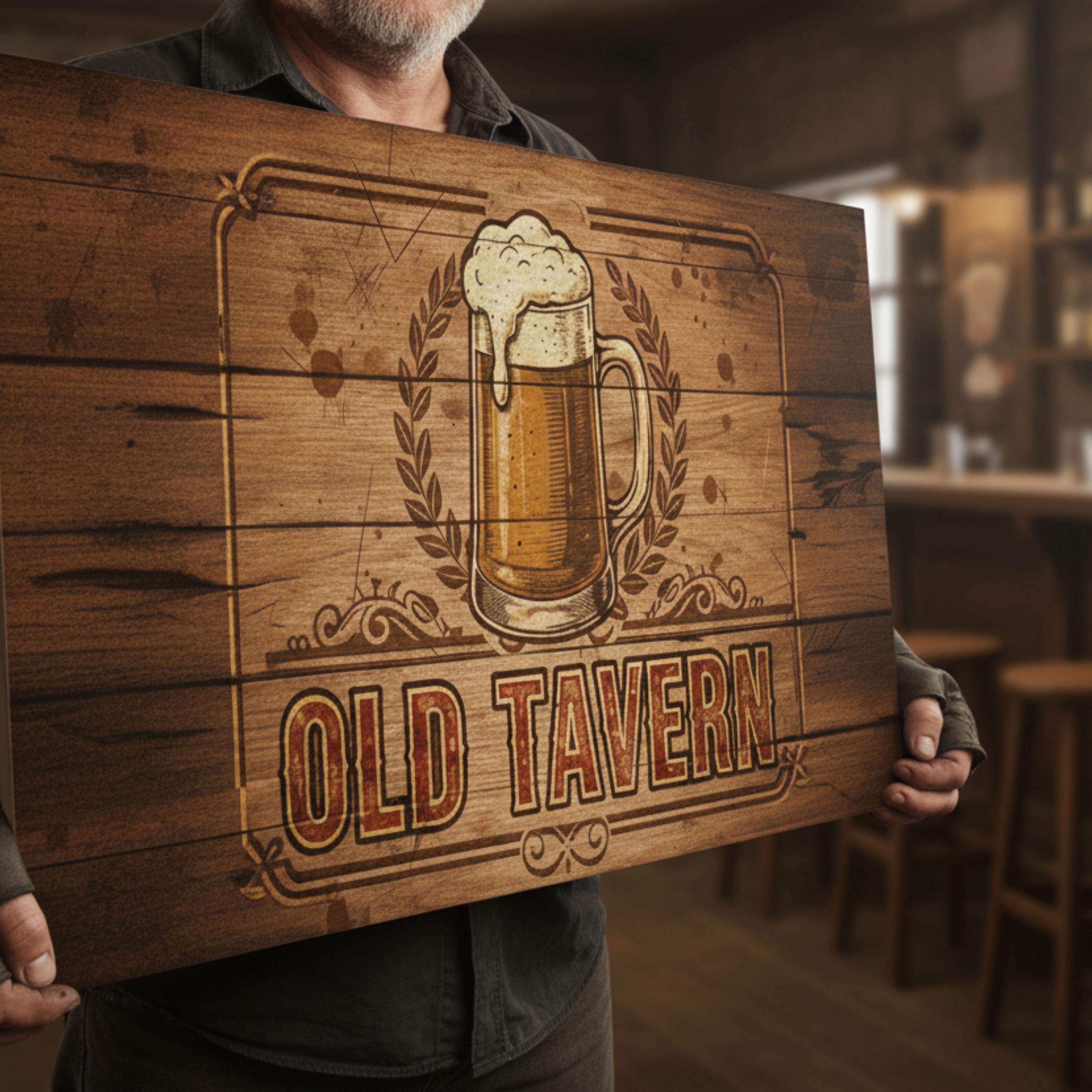 Old Tavern Metal Sign - Vintage Pub Decor | Rustic Beer Mug Wall Art