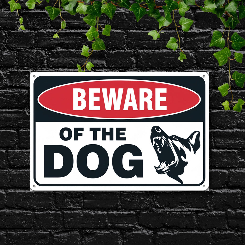 Beware of the Dog Metal Sign, K9 Warning Wall Art, Pet Owner Gift, Security Sign