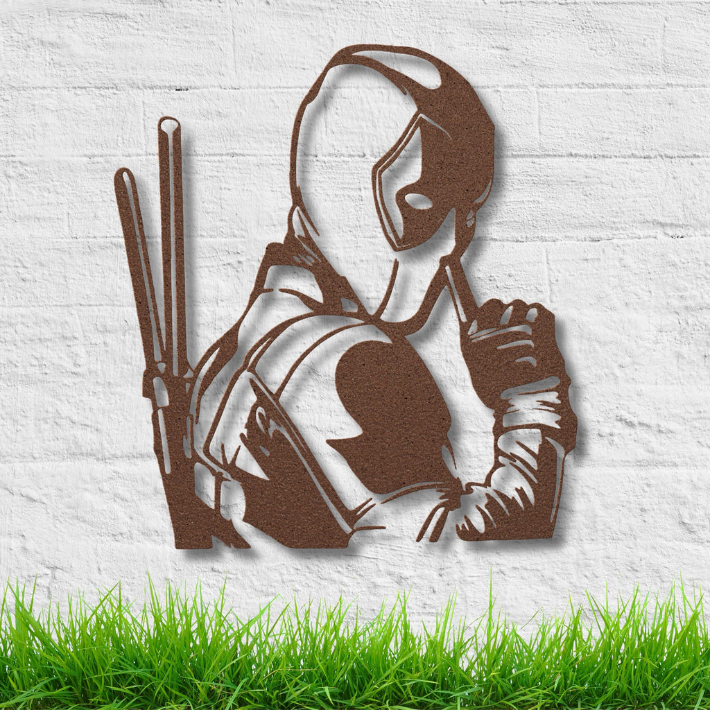 Merc with a Mouth Metal Wall Art | Die-Cut Anti-Hero Character Sign | Comic Book Pop Culture Decor for Game Room