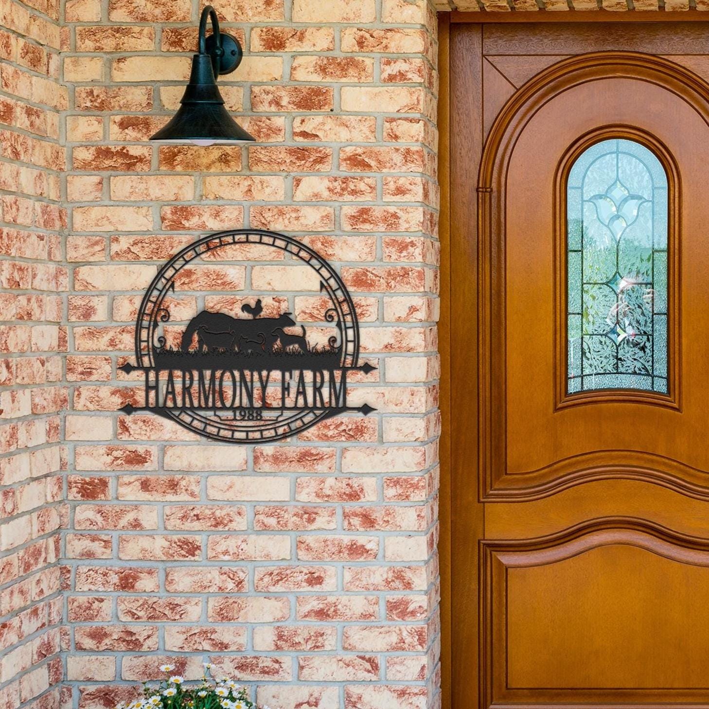 Custom Metal Farm Sign: Rustic Animal Silhouette, Personalized Ranch Decor