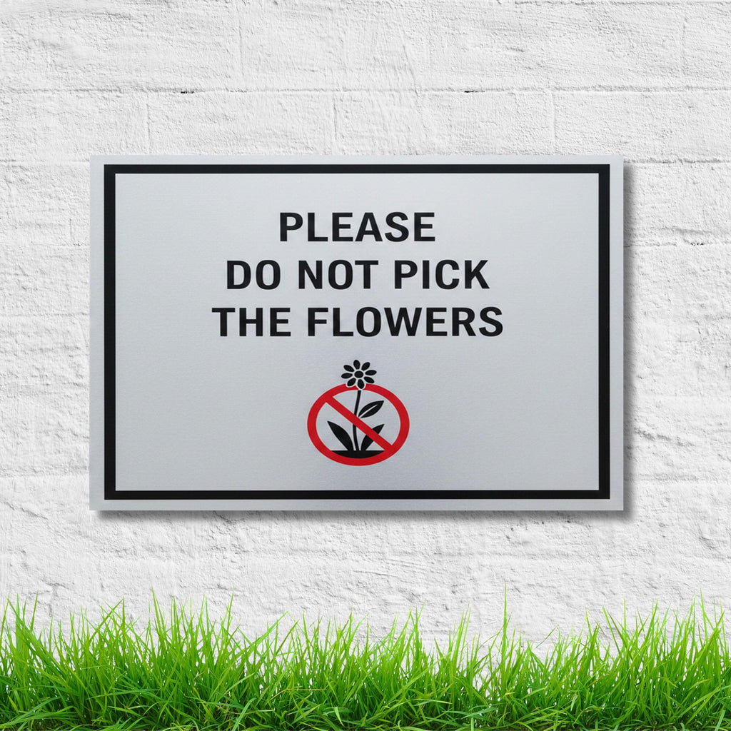 Do Not Pick Flowers Metal Sign, Garden Decor, Flower Bed Rule Sign, Outdoor Plaque