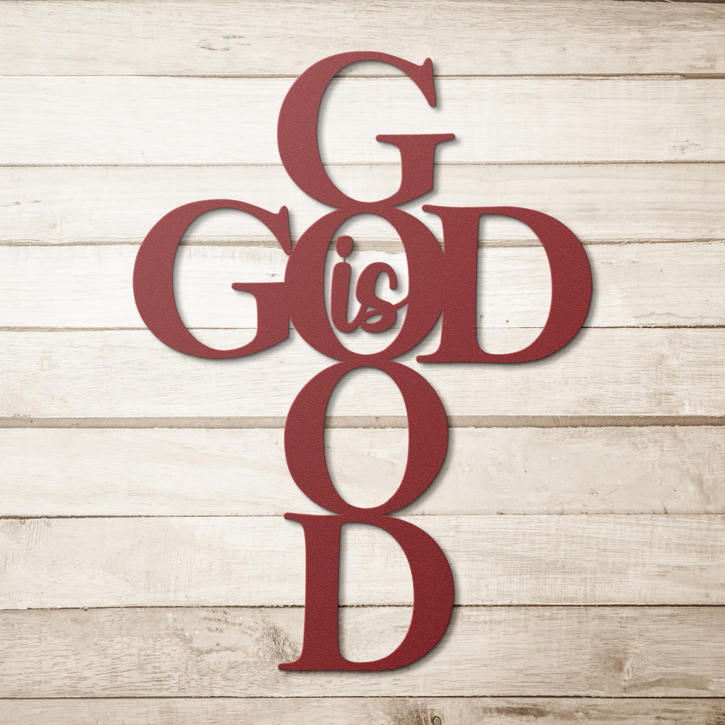 God Is Good Cross: Metal Christian Wall Art Decor