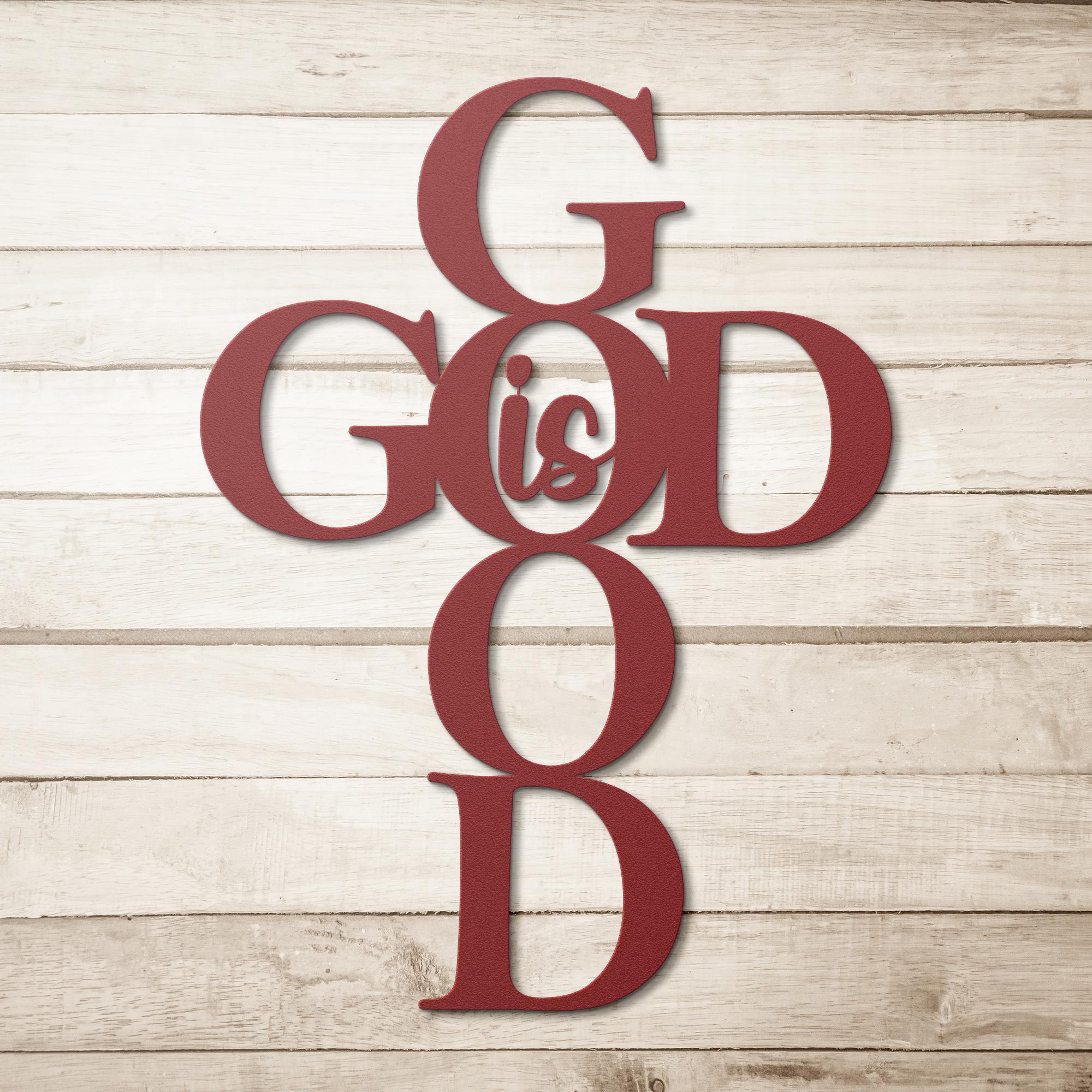 God Is Good Cross: Metal Christian Wall Art Decor