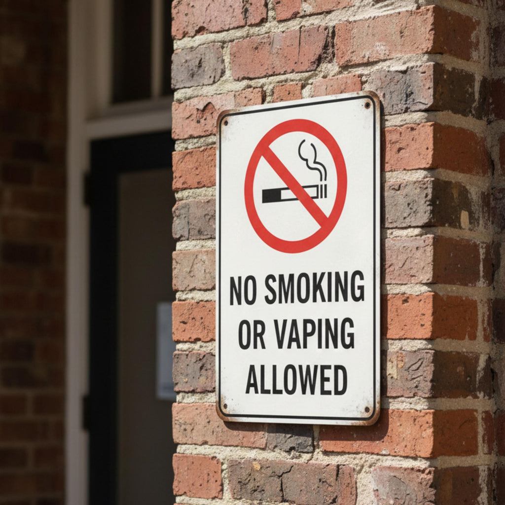 No Smoking Sign - Durable Metal Warning Plaque | Smoke Free Zone Business Signage