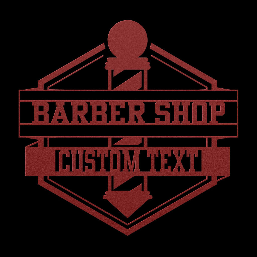 Custom Barbershop Metal Logo Sign: Barber Pole Decor