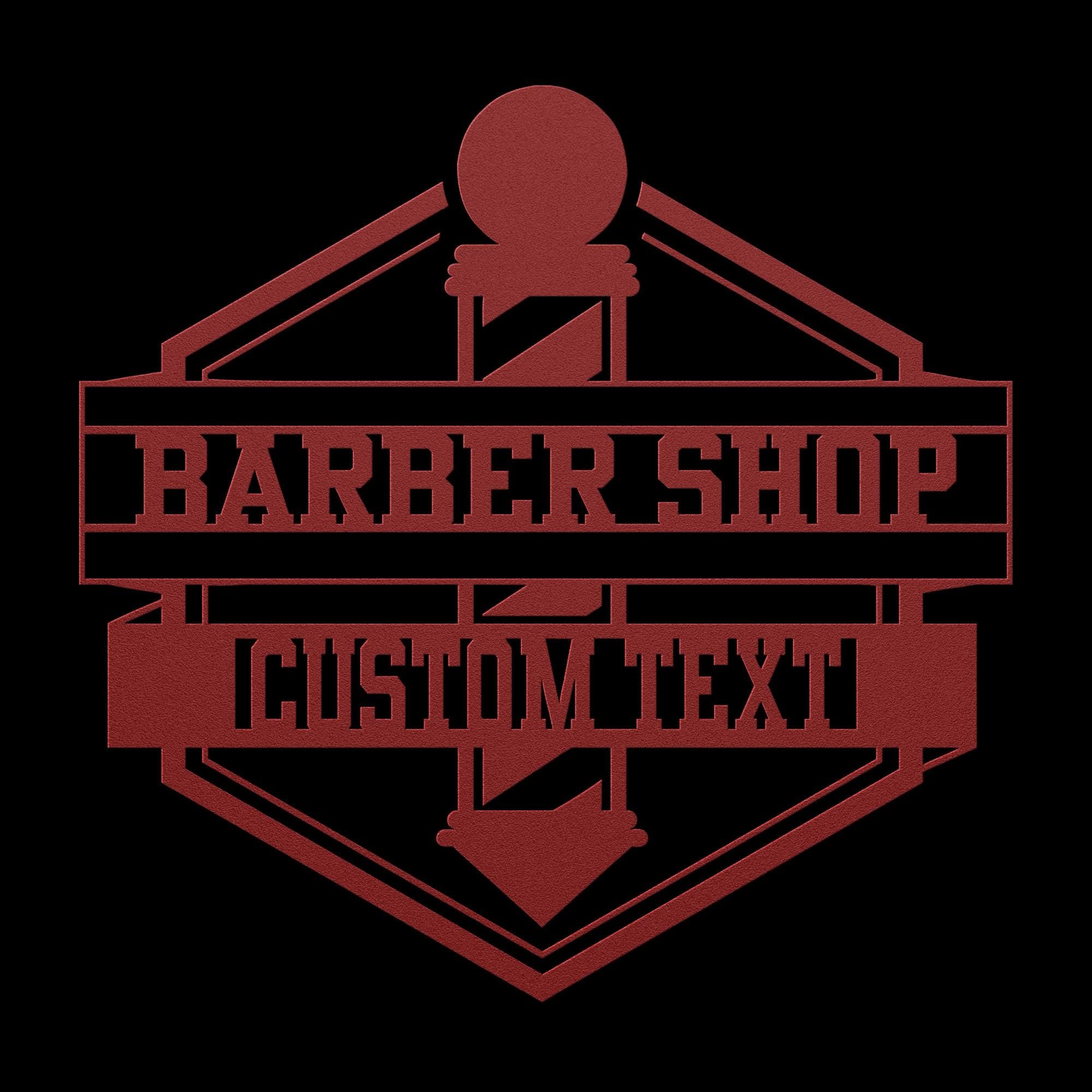 Custom Barbershop Metal Logo Sign: Barber Pole Decor